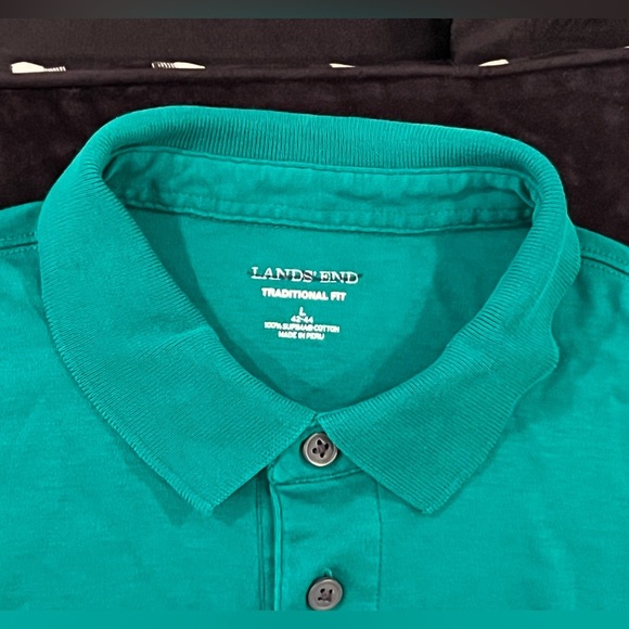 LANDS END men green short sleeve t-shirt/size L - Picture 1 of 8